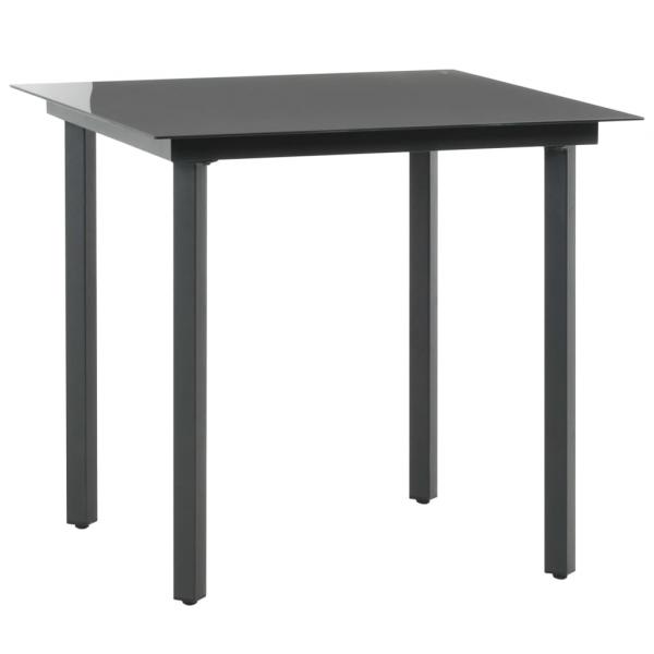 5-tlg. Garten-Essgruppe PVC Rattan Schwarz