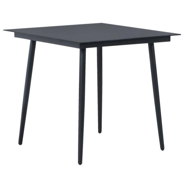 5-tlg. Garten-Essgruppe PVC Rattan Schwarz 