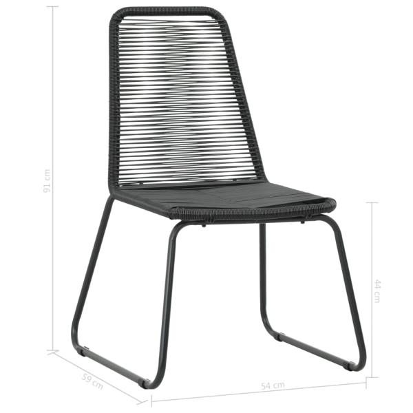 5-tlg. Garten-Essgruppe PVC Rattan Schwarz 