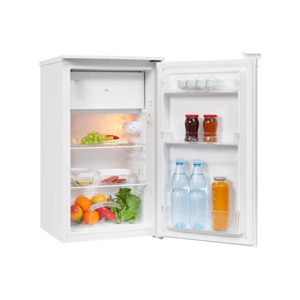 Exquisit KS117-3-041E Standkühlschrank mit Gefrierfach, 48cm breit, 81L, Temperaturregelung - stufenlos, weiß