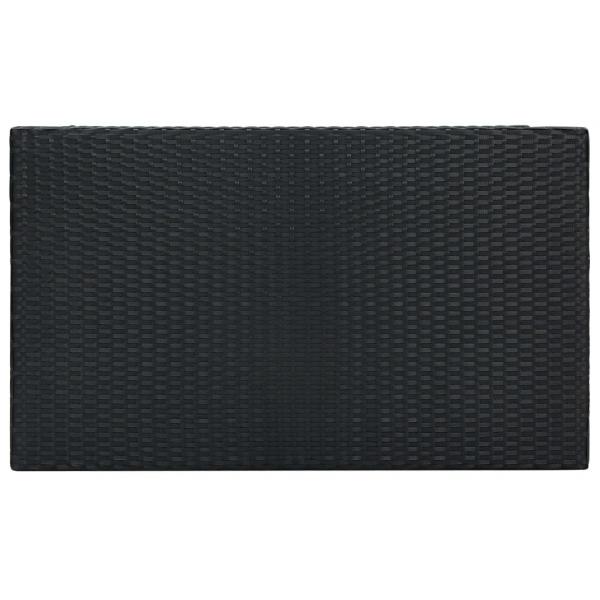 5-tlg. Gartenbar-Set mit Kissen Poly Rattan Schwarz