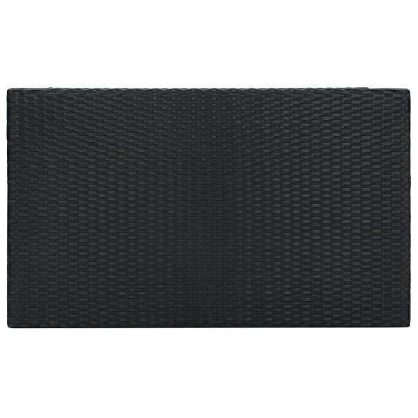 5-tlg. Gartenbar-Set mit Kissen Poly Rattan Schwarz
