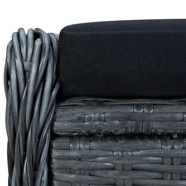 2-tlg. Garten-Lounge-Set mit Auflagen Poly Rattan Dunkelgrau
