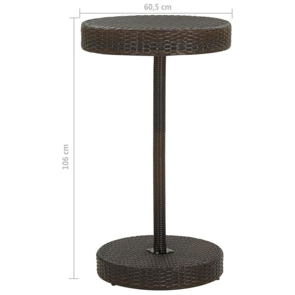 3-tlg. Gartenbar-Set Poly Rattan Braun