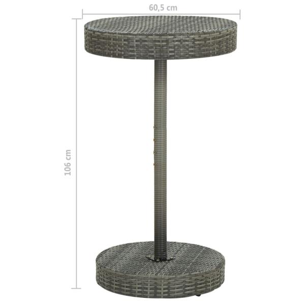 3-tlg. Gartenbar-Set Poly Rattan Grau