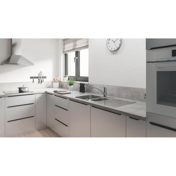 GROHE K500 Edelstahlspüle mit Abtropffläche, 1000x500mm, reversibel, 1,5 Becken, Edelstahl (31572SD1)
