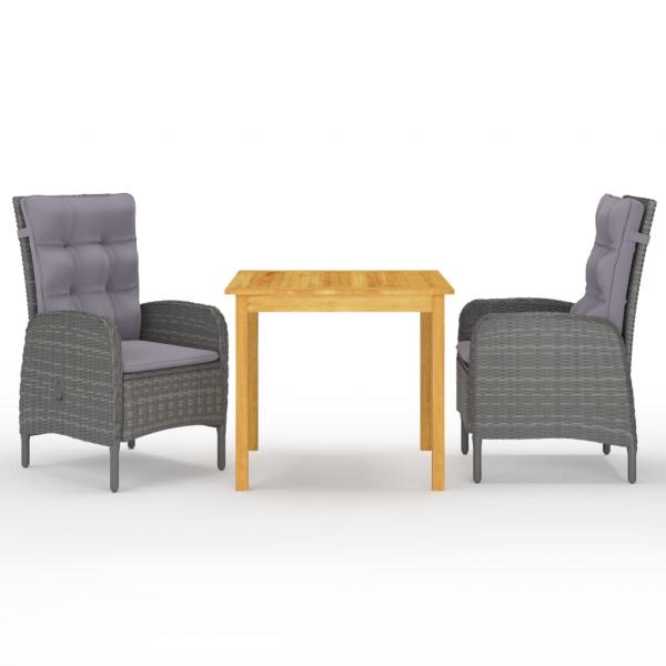 ARDEBO.de - 3-tlg. Garten-Essgruppe Grau