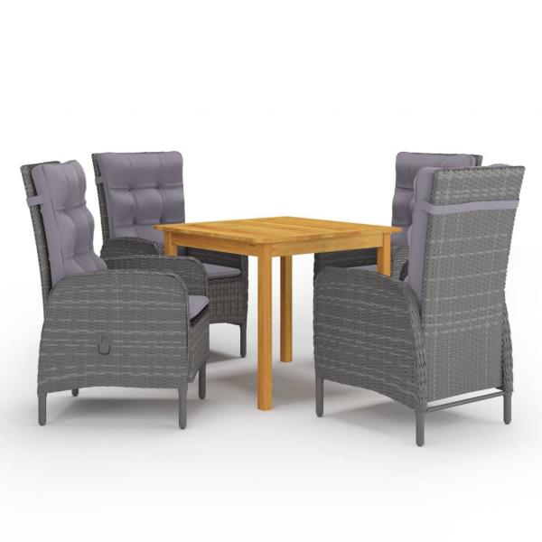 ARDEBO.de - 5-tlg. Garten-Essgruppe Grau
