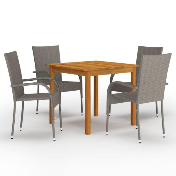 ARDEBO.de - 5-tlg. Garten-Essgruppe Grau