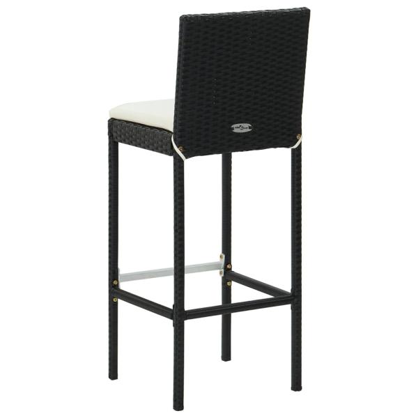 3-tlg. Gartenbar-Set mit Kissen Schwarz