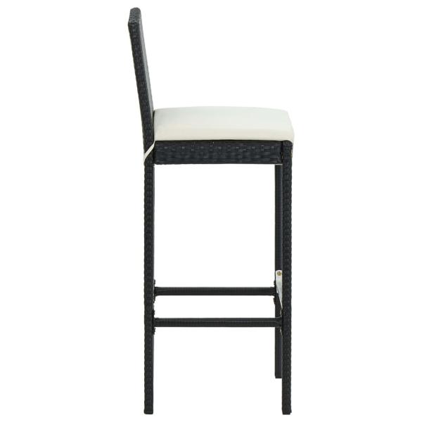 3-tlg. Gartenbar-Set mit Kissen Schwarz