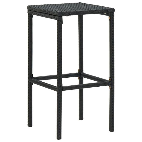 3-tlg. Gartenbar-Set mit Kissen Schwarz