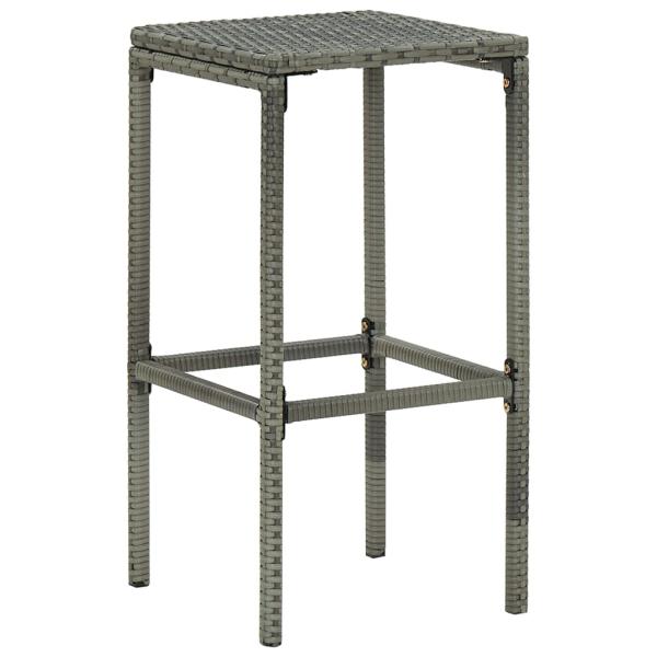3-tlg. Gartenbar-Set mit Kissen Grau