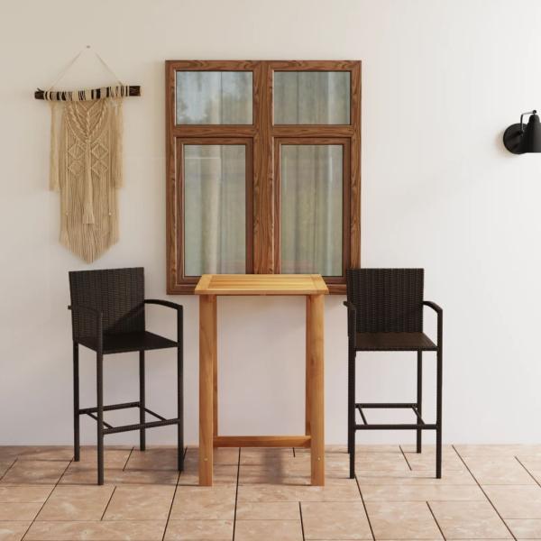 ARDEBO.de - 3-tlg. Gartenbar-Set Braun