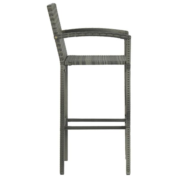 3-tlg. Gartenbar-Set Grau