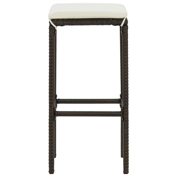 7-tlg. Gartenbar-Set mit Kissen Braun