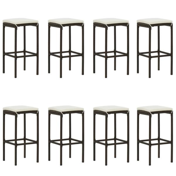 9-tlg. Gartenbar-Set mit Kissen Braun