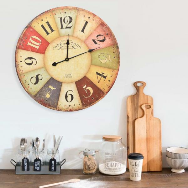 ARDEBO.de - Vintage Wanduhr Bunt 60 cm