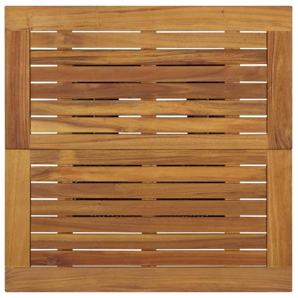 Bartisch Schwarz 80x80x110 cm Poly Rattan und Massivholz Akazie