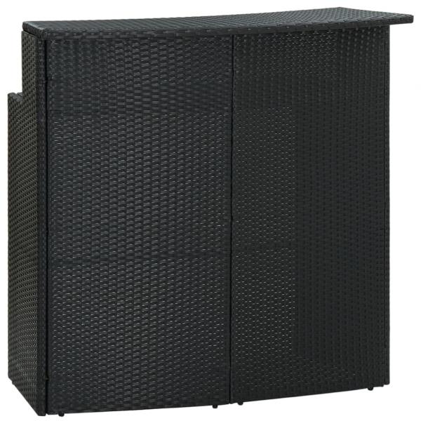 ARDEBO.de - Garten-Bartisch Schwarz 120x55x110 cm Poly Rattan 