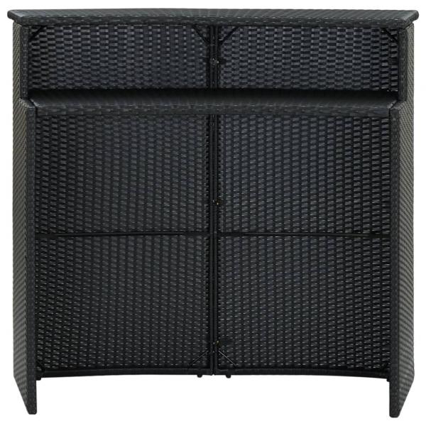 Garten-Bartisch Schwarz 120x55x110 cm Poly Rattan 