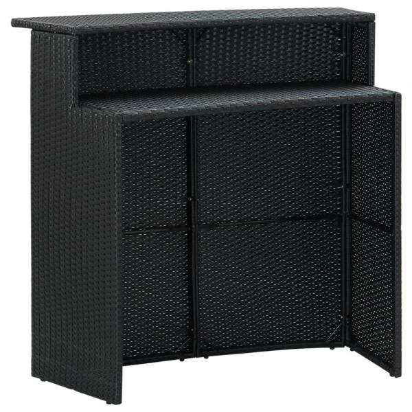 Garten-Bartisch Schwarz 120x55x110 cm Poly Rattan 