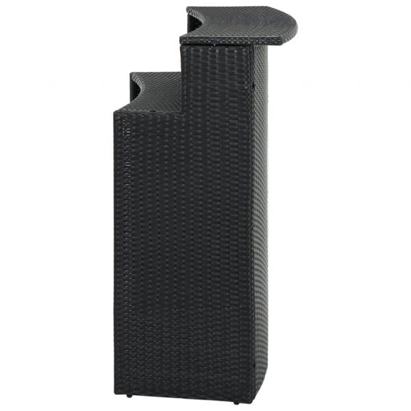 Garten-Bartisch Schwarz 120x55x110 cm Poly Rattan 