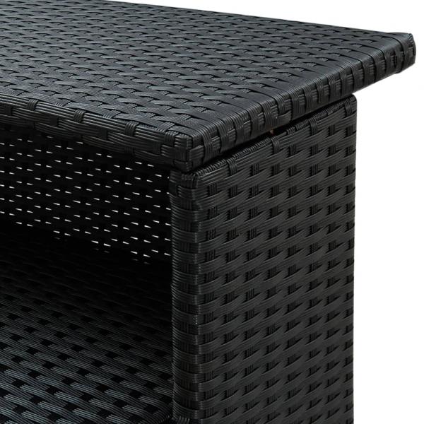 Garten-Bartisch Schwarz 120x55x110 cm Poly Rattan 