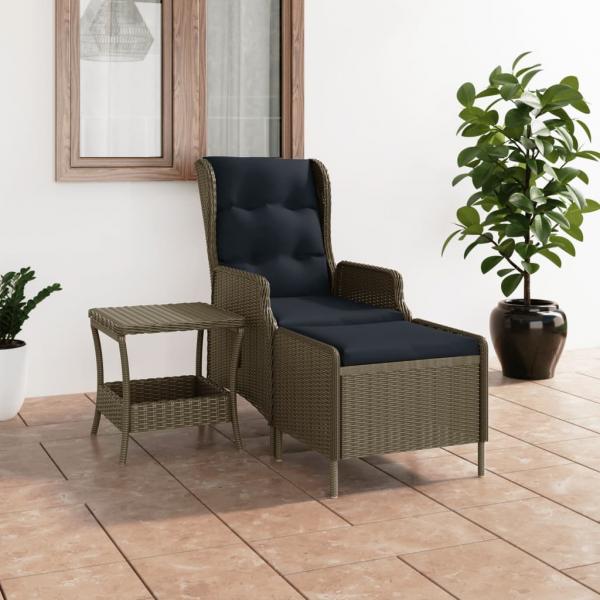 ARDEBO.de - 2-tlg. Garten-Lounge-Set mit Auflagen Poly Rattan Braun