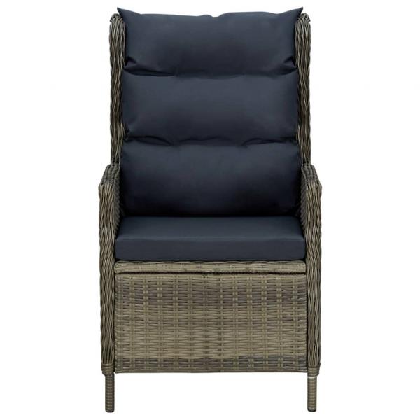 2-tlg. Garten-Lounge-Set mit Auflagen Poly Rattan Braun