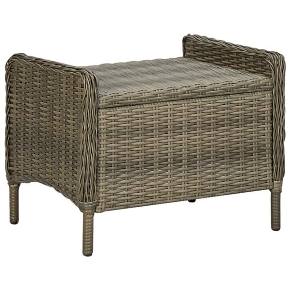 2-tlg. Garten-Lounge-Set mit Auflagen Poly Rattan Braun