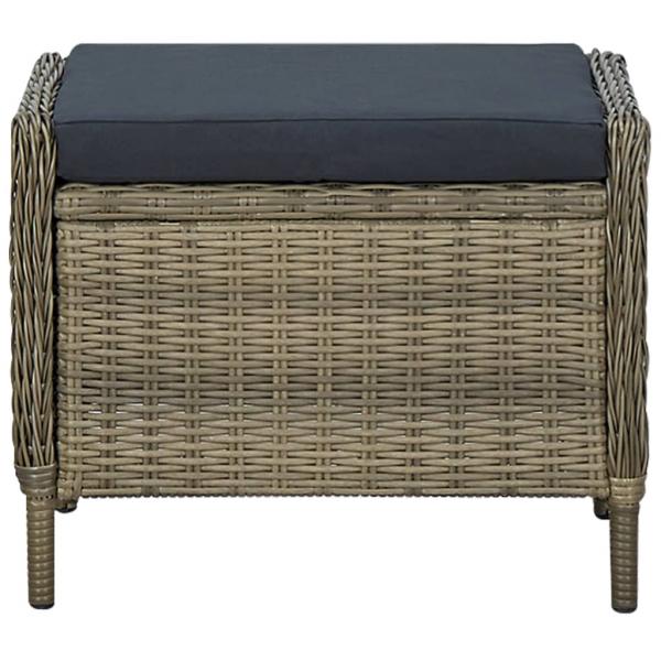 2-tlg. Garten-Lounge-Set mit Auflagen Poly Rattan Braun