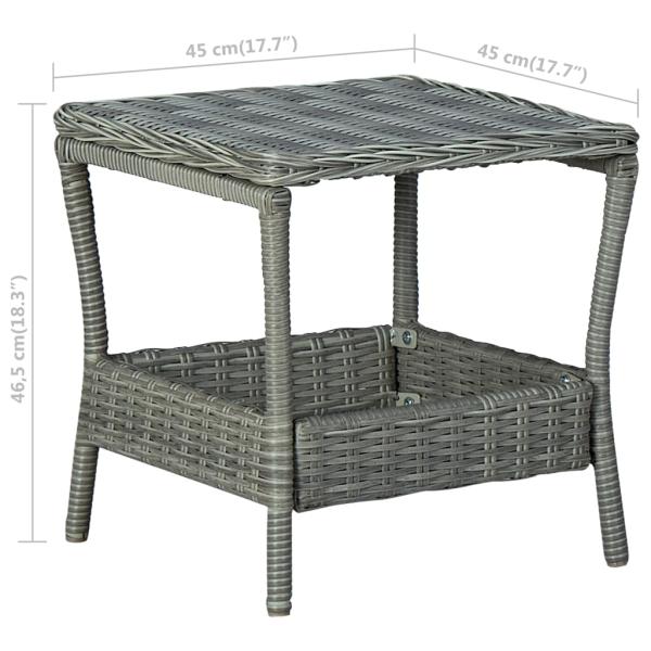 3-tlg. Garten-Lounge-Set mit Auflagen Poly Rattan Hellgrau