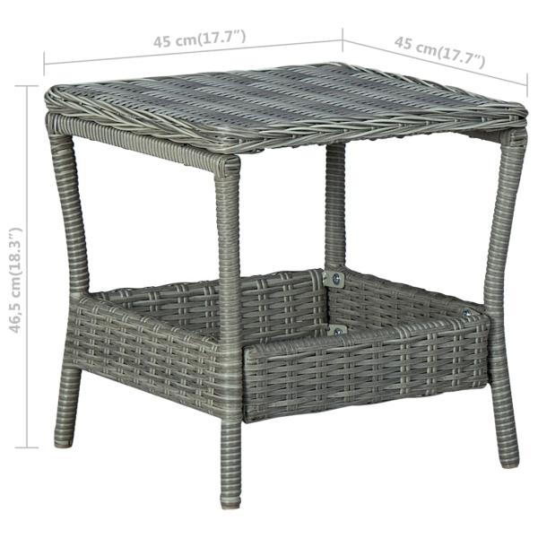 3-tlg. Garten-Lounge-Set mit Auflagen Poly Rattan Hellgrau