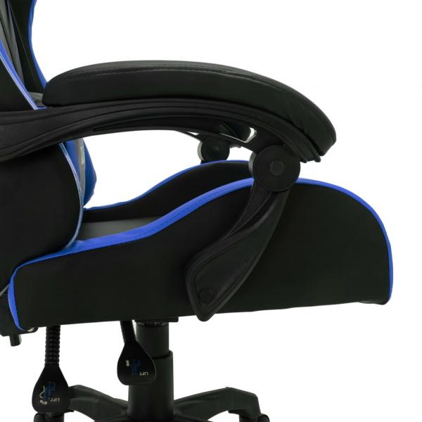 Gaming-Stuhl mit RGB LED-Leuchten Blau und Schwarz Kunstleder