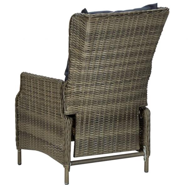 3-tlg. Garten-Lounge-Set mit Auflagen Poly Rattan Braun