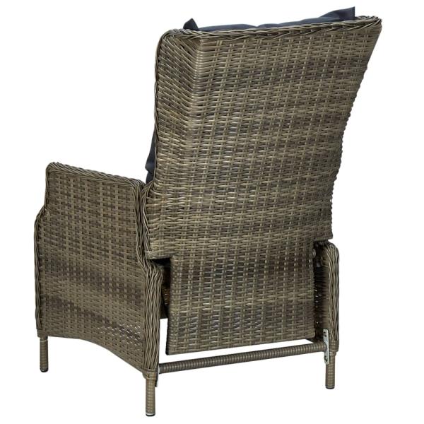 3-tlg. Garten-Lounge-Set mit Auflagen Poly Rattan Braun