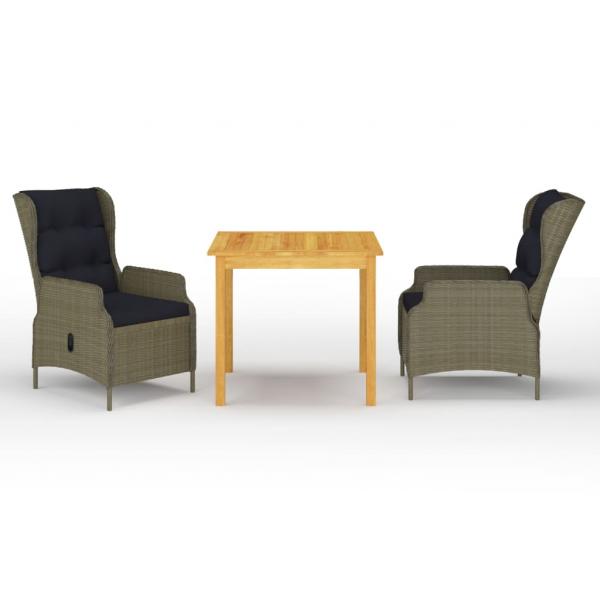ARDEBO.de - 3-tlg. Garten-Essgruppe Braun