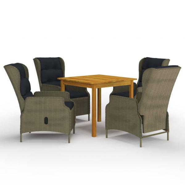 ARDEBO.de - 5-tlg. Garten-Essgruppe Braun