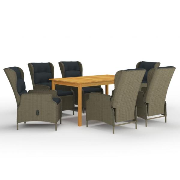 ARDEBO.de - 7-tlg. Garten-Essgruppe Braun