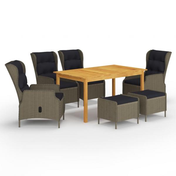 ARDEBO.de - 7-tlg. Garten-Essgruppe Braun