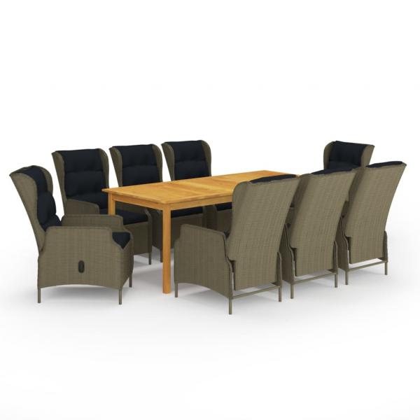 ARDEBO.de - 9-tlg. Garten-Essgruppe Braun