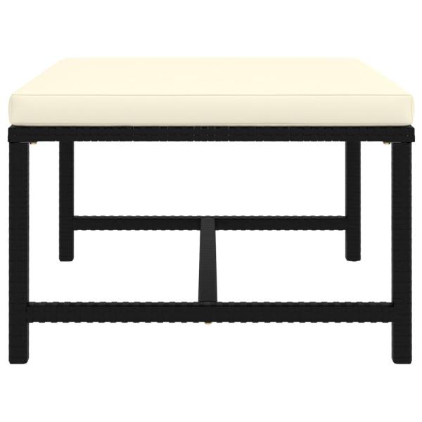 6-tlg. Garten-Lounge-Set mit Kissen Poly Rattan Schwarz