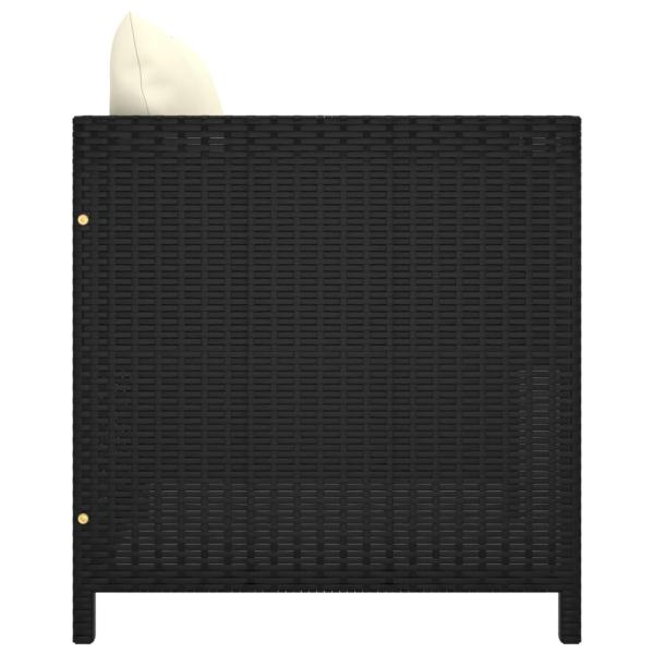 7-tlg. Garten-Lounge-Set mit Kissen Poly Rattan Schwarz