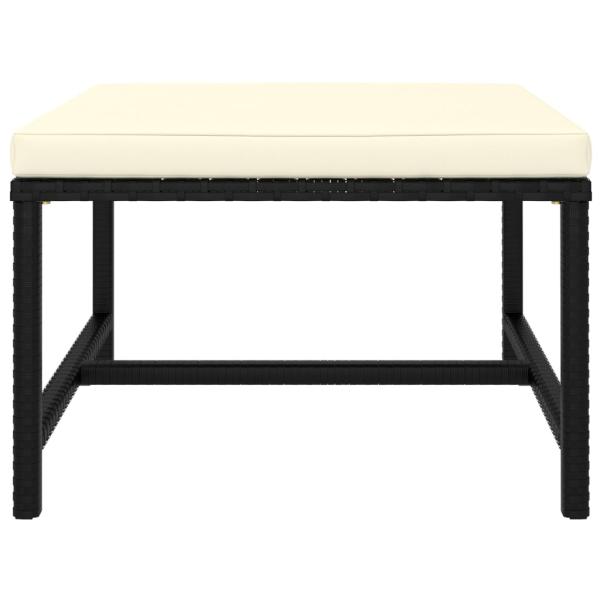 12-tlg. Garten-Lounge-Set mit Kissen Poly Rattan Schwarz