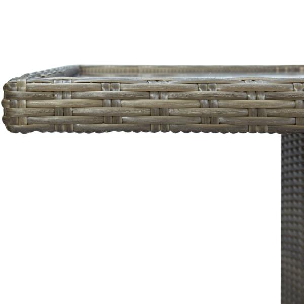 9-tlg. Garten-Essgruppe mit Auflagen Poly Rattan Braun