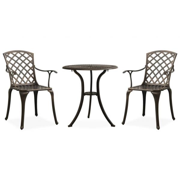 ARDEBO.de - 3-tlg. Bistro-Set Aluminiumguss Bronzen