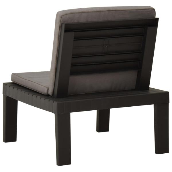 4-tlg. Garten-Lounge-Set mit Kissen Kunststoff Grau