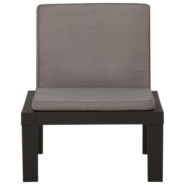 4-tlg. Garten-Lounge-Set mit Kissen Kunststoff Grau