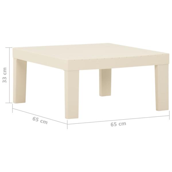 4-tlg. Garten-Lounge-Set mit Auflagen Kunststoff Weiß